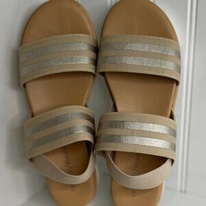 Donald J. Pliner Womens Lue-me Striped Open Toe Slingback Sandals Size 7